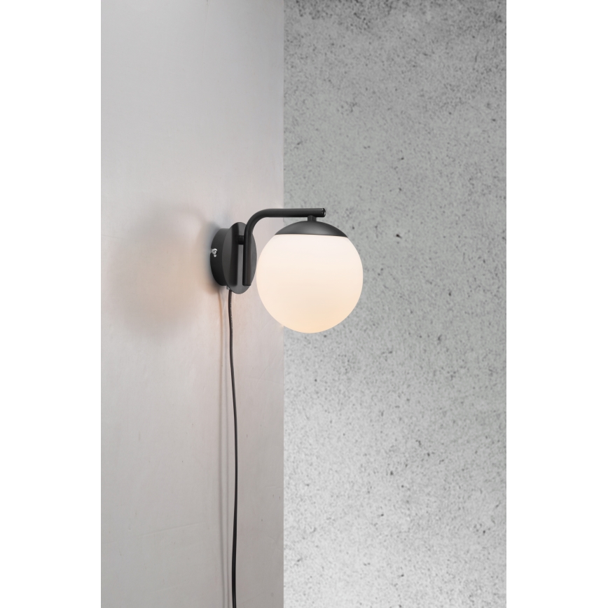 Nordlux - Stenska svetilka GRANT 1xE14/40W/230V črna