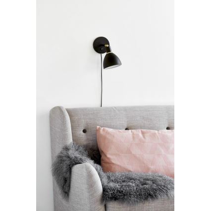 Nordlux - Stenska svetilka RAY 1xE14/25W/230V črna