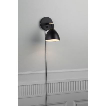 Nordlux - Stenska svetilka RAY 1xE14/25W/230V črna
