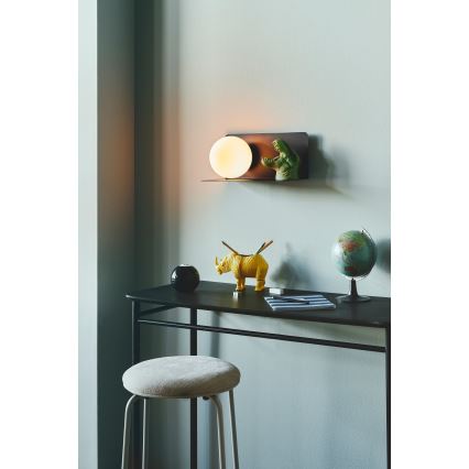 Nordlux - Stenska svetilka s polico LILIBETH 1xE14/25W/230V črna