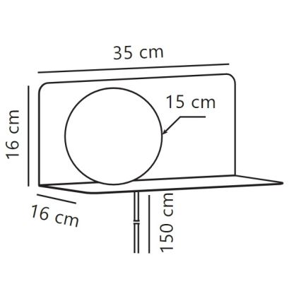 Nordlux - Stenska svetilka s polico LILIBETH 1xE14/25W/230V črna