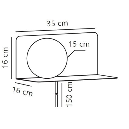 Nordlux - Stenska svetilka s polico LILIBETH 1xE14/25W/230V modra