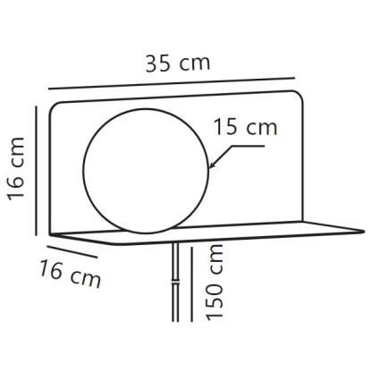 Nordlux - Stenska svetilka s polico LILIBETH 1xE14/25W/230V rjava