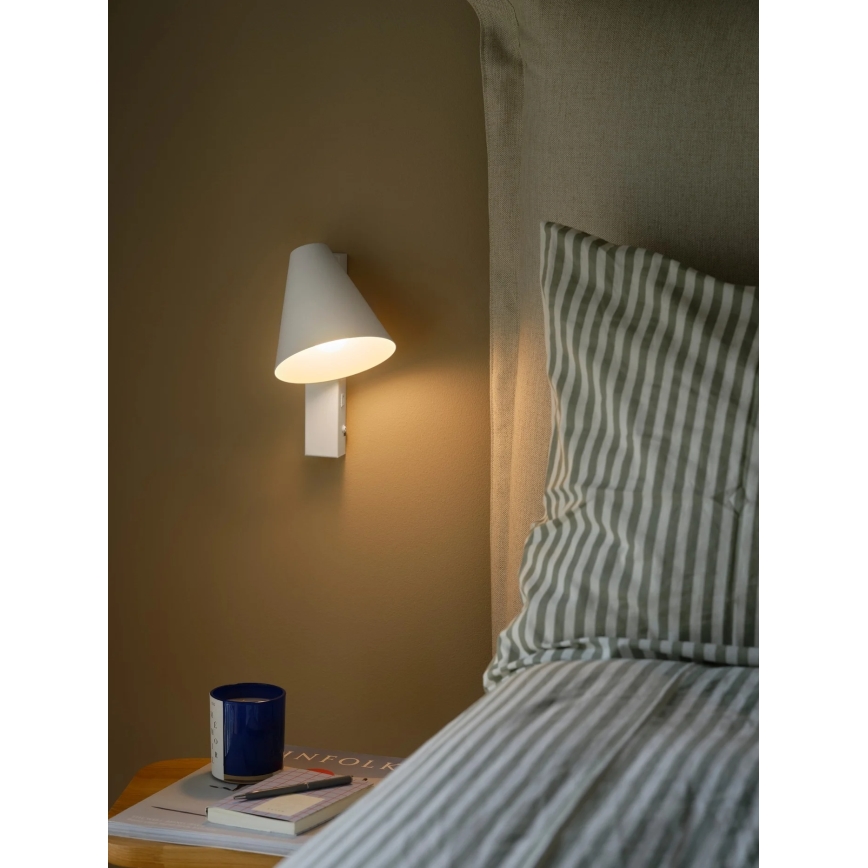 Nordlux - Stenska svetilka z USB WILMER 1xE14/40W/230V bela