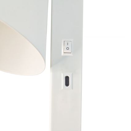 Nordlux - Stenska svetilka z USB WILMER 1xE14/40W/230V bela