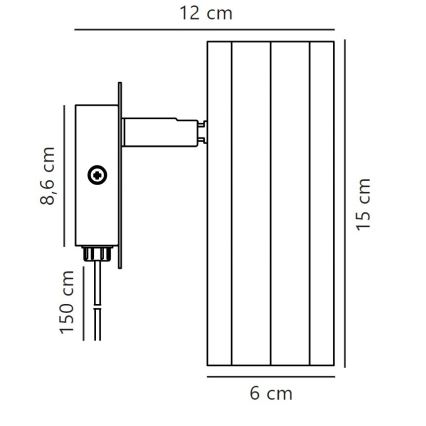 Nordlux - Stenski reflektor ALANIS 1xGU10/15W/230V črna