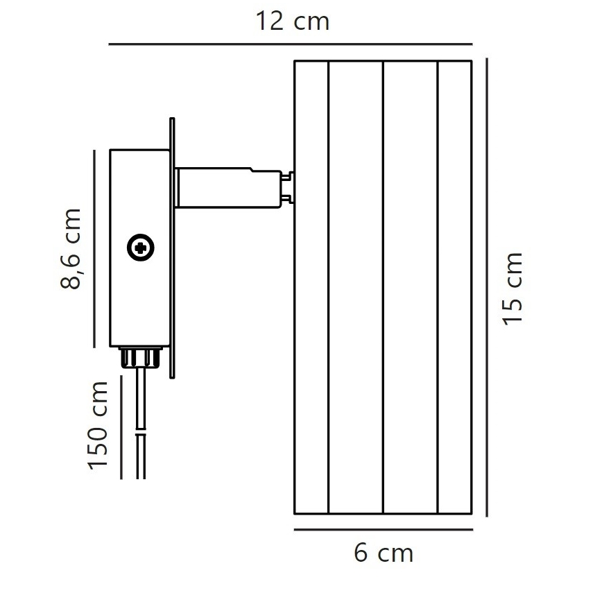 Nordlux - Stenski reflektor ALANIS 1xGU10/15W/230V črna