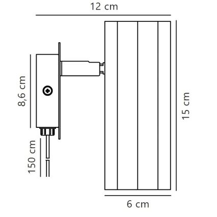 Nordlux - Stenski reflektor ALANIS 1xGU10/15W/230V zlata