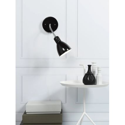 Nordlux - Stenski fleksibilni reflektor CYCLONE 1xE14/15W/230V črna