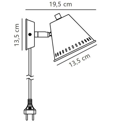 Nordlux - Stenski reflektor PINE 1xGU10/15W/230V
