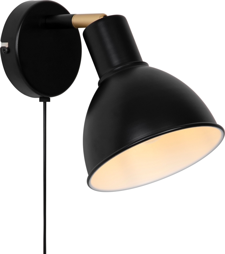 Nordlux - Stenski reflektor POP 1xE27/18W/230V črna/zlata