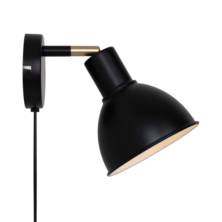 Nordlux - Stenski reflektor POP 1xE27/18W/230V črna/zlata