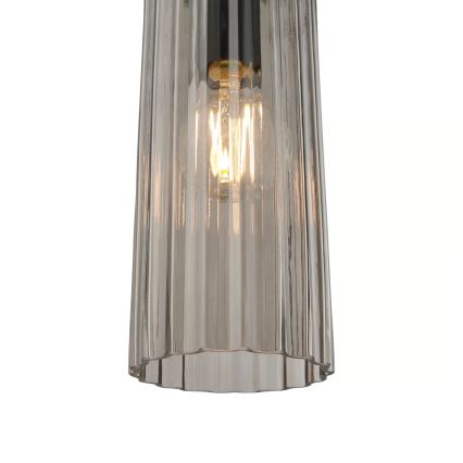 Nordlux - Viseča svetilka MIELLA na vrvici 3xE27/25W/230V črna/dimno steklo