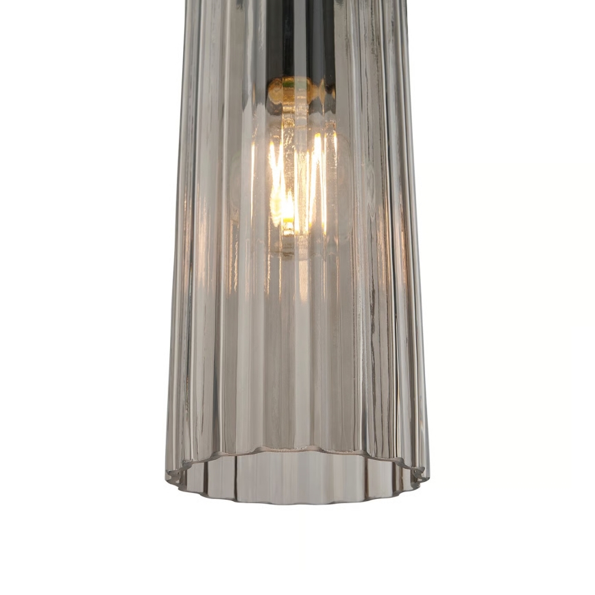 Nordlux - Viseča svetilka MIELLA na vrvici 3xE27/25W/230V črna/dimno steklo