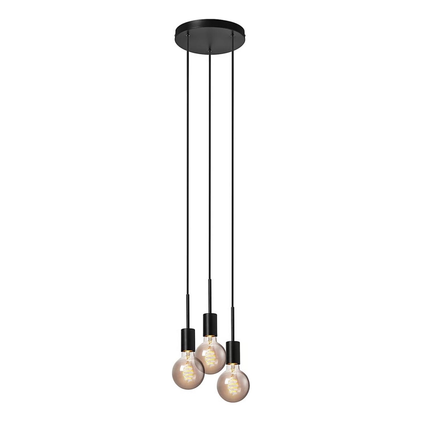 Nordlux - viseča svetilka na kablu PACO 3xE27/25W/230V, črna