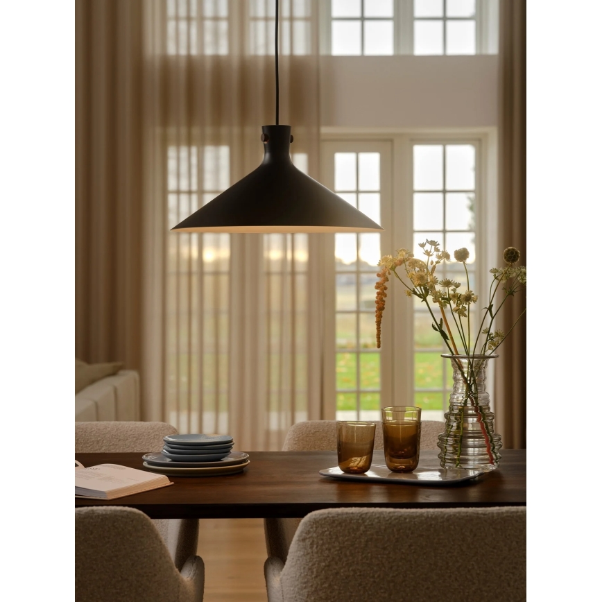 Nordlux - Viseča svetilka s kablom DORINA 1xE27/60W/230V črna, premer 45 cm