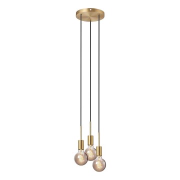 Nordlux - Viseči lestenec PACO 3xE27/25W/230V medenina