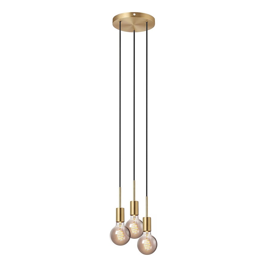 Nordlux - Viseči lestenec PACO 3xE27/25W/230V medenina