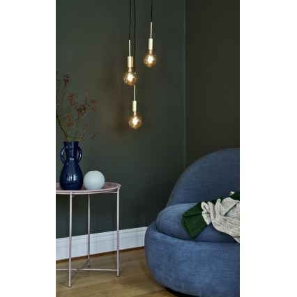 Nordlux - Viseči lestenec PACO 3xE27/25W/230V medenina