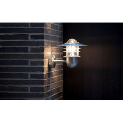 Nordlux - Zunanja stenska svetilka AGGER 1xE27/60W/230V IP54, srebrna