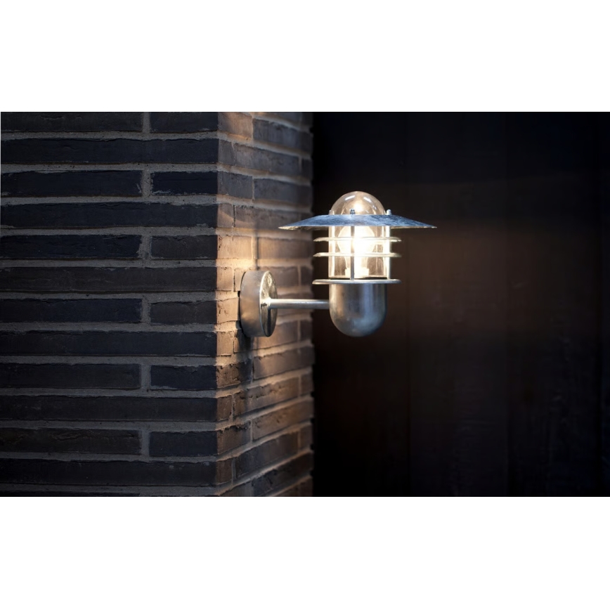 Nordlux - Zunanja stenska svetilka AGGER 1xE27/60W/230V IP54, srebrna