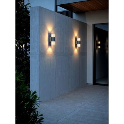 Nordlux - Zunanja stenska svetilka ALUDRA 2xE27/15W/230V IP54 antracit