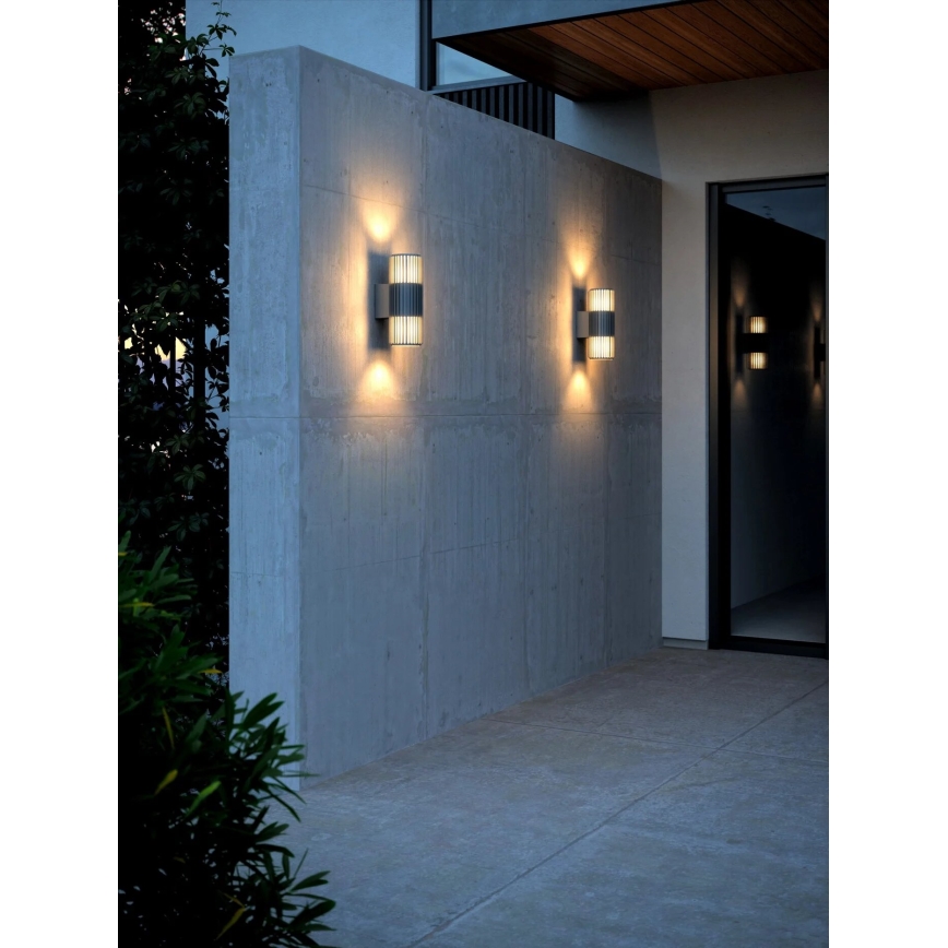 Nordlux - Zunanja stenska svetilka ALUDRA 2xE27/15W/230V IP54 antracit