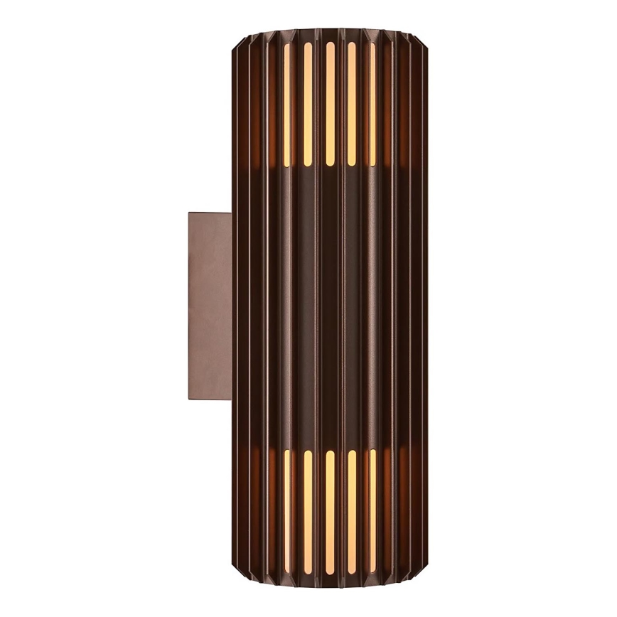 Nordlux - Zunanja stenska svetilka ALUDRA 2xE27/15W/230V IP54 rjava