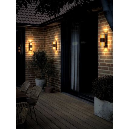 Nordlux - Zunanja stenska svetilka ALUDRA 2xE27/15W/230V IP54 rjava