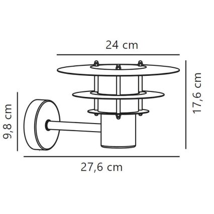 Nordlux - Zunanja stenska svetilka BASTIA 1xE14/12W/230V IP54 mat krom