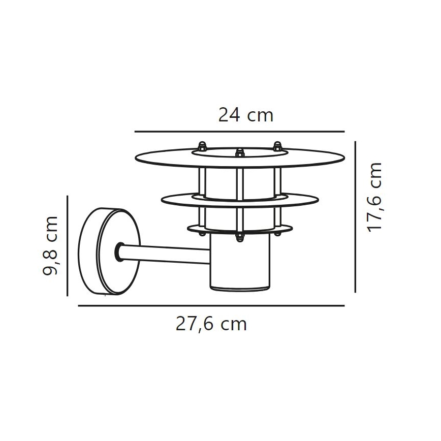 Nordlux - Zunanja stenska svetilka BASTIA 1xE14/12W/230V IP54 mat krom