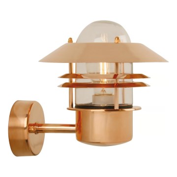 Nordlux - Zunanja stenska svetilka BLOKHUS 1xE27/60W/230V IP54 baker