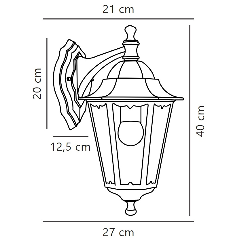 Nordlux - Zunanja stenska svetilka CARDIFF 1xE27/60W/230V IP44