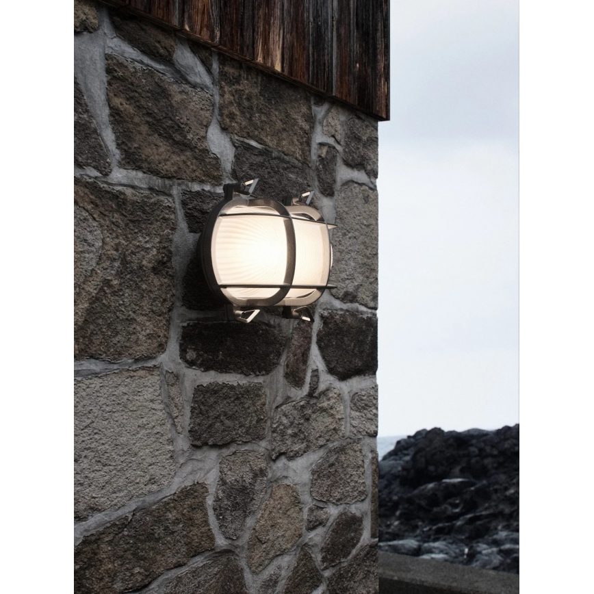 Nordlux - Zunanja stenska svetilka HELFORD 1xE27/12,5W/230V IP64 siva