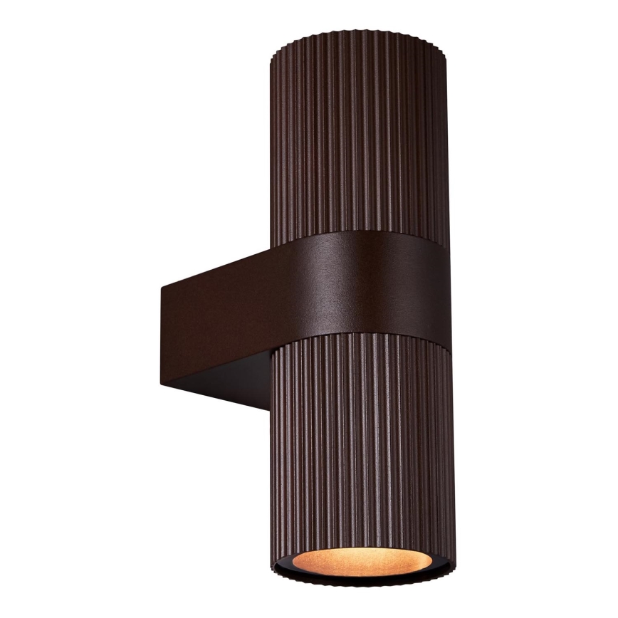 Nordlux - Zunanja stenska svetilka KYKLOP 2xGU10/25W/230V IP54 rjava