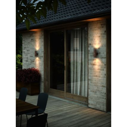 Nordlux - Zunanja stenska svetilka KYKLOP 2xGU10/25W/230V IP54 rjava