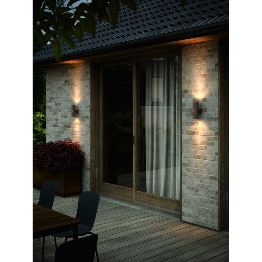 Nordlux - Zunanja stenska svetilka KYKLOP 2xGU10/25W/230V IP54 rjava