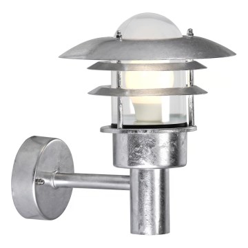 Nordlux - Zunanja stenska svetilka LONSTRUP 1xE27/60W/230V IP44 srebrna