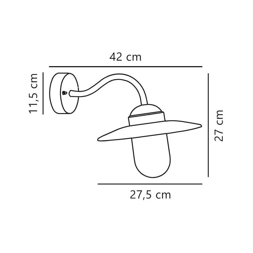 Nordlux - Zunanja stenska svetilka LUXEMBOURG 1xE27/60W/230V IP54 bakrena