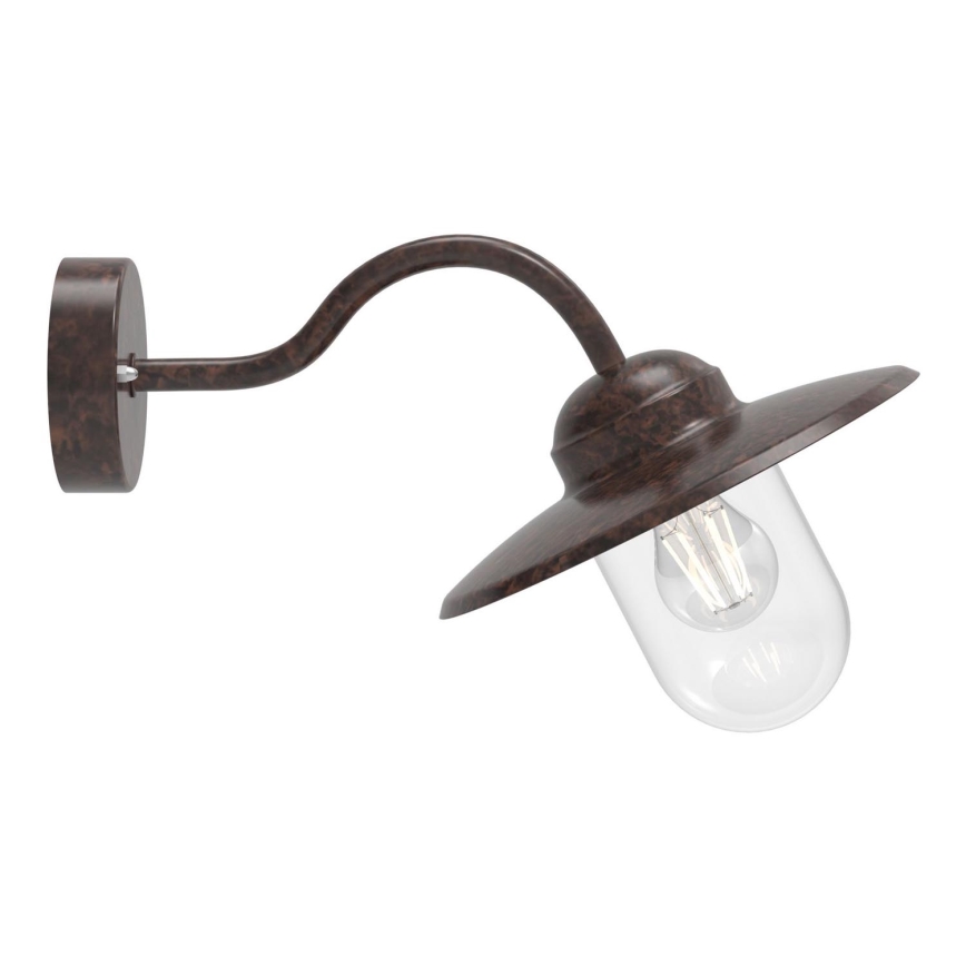 Nordlux - Zunanja stenska svetilka LUXEMBOURG 1xE27/60W/230V IP54 rjava/patina