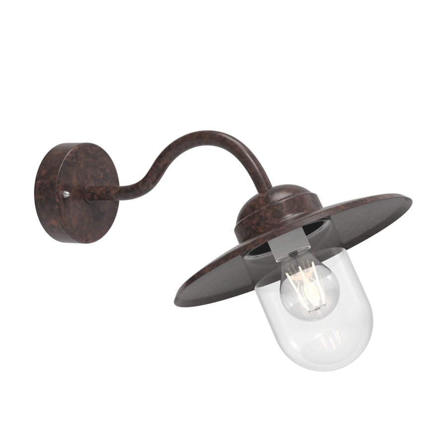 Nordlux - Zunanja stenska svetilka LUXEMBOURG 1xE27/60W/230V IP54 rjava/patina
