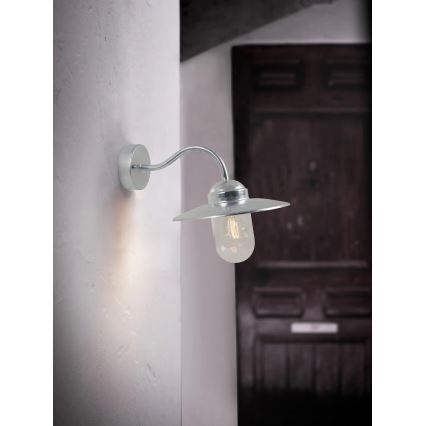 Nordlux - Zunanja stenska svetilka LUXEMBOURG 1xE27/60W/230V IP54 srebrna