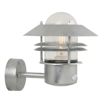 Nordlux - Zunanja stenska svetilka s senzorjem BLOKHUS 1xE27/60W/230V IP54
