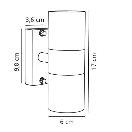 Nordlux - Zunanja stenska svetilka TIN 2xGU10/35W/230V IP54 črna