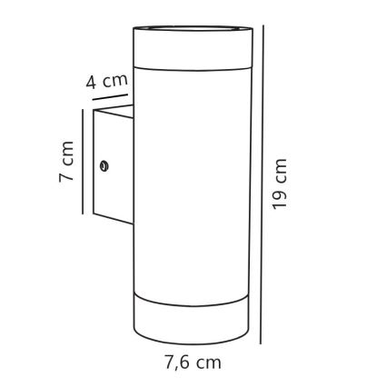 Nordlux - Zunanja stenska svetilka TIN 2xGU10/35W/230V IP54 črna