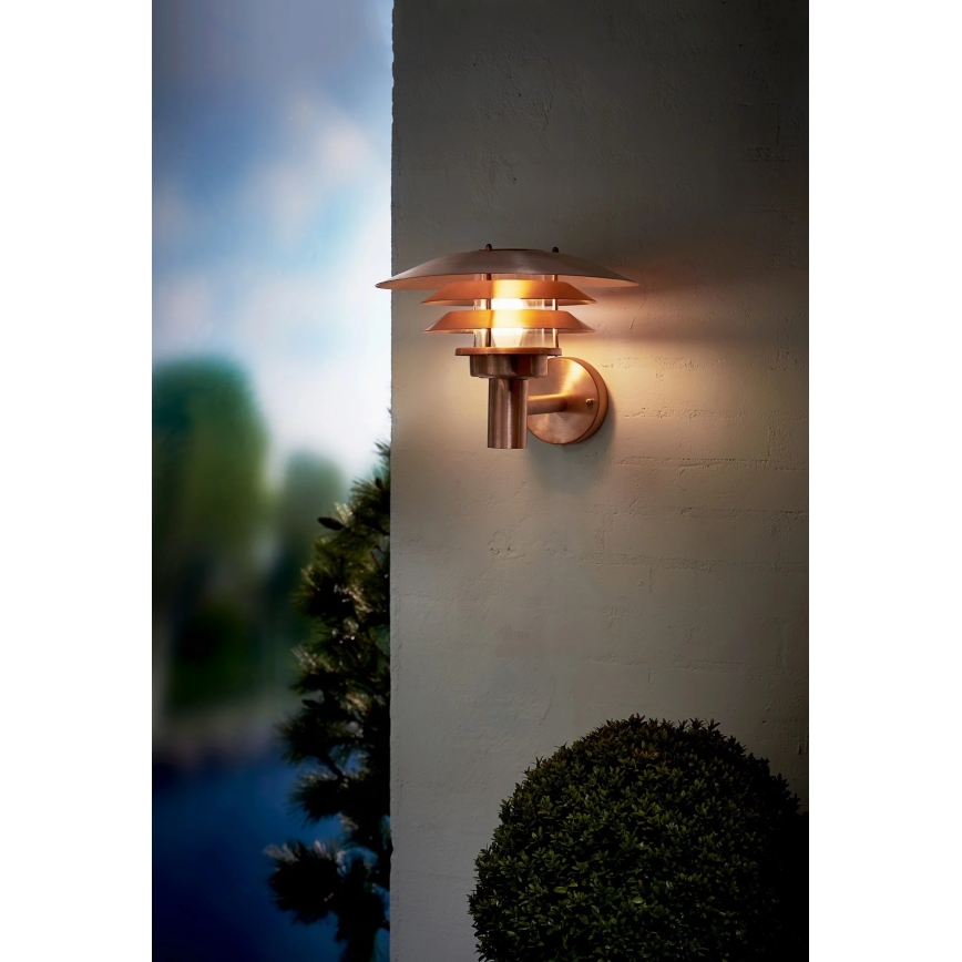 Nordlux - Zunanja stenska svetilka VENO 1xE27/60W/230V IP54 bakrena