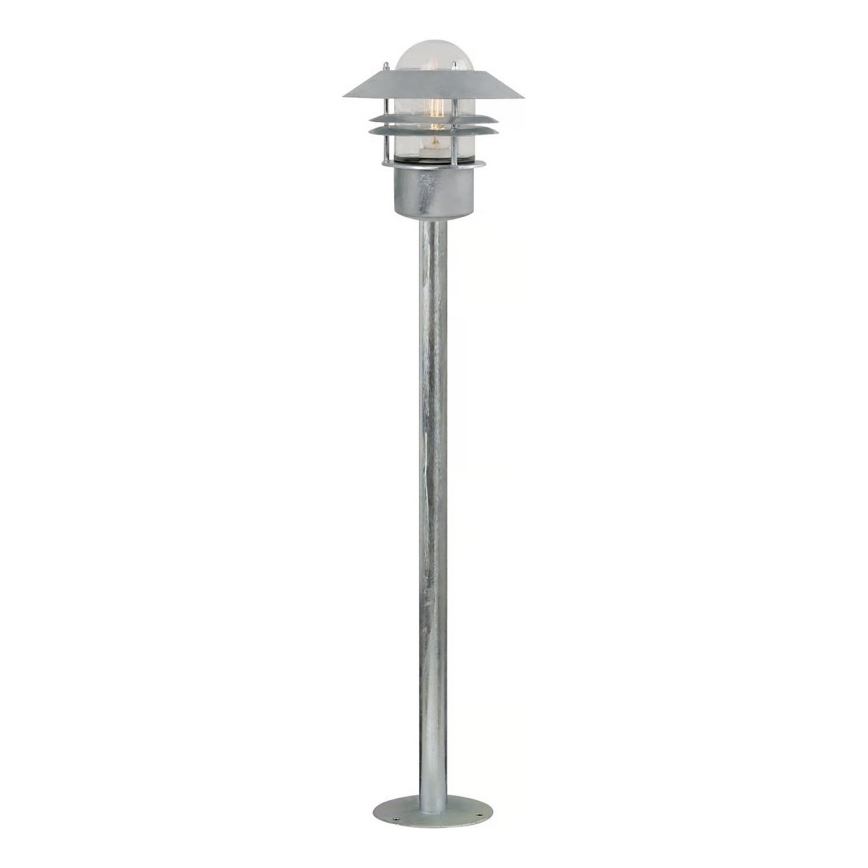 Nordlux - Zunanja svetilka BLOKHUS 1xE27/60W/230V IP54 srebrna 92 cm