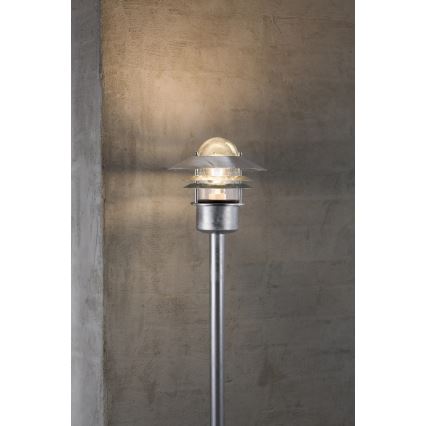 Nordlux - Zunanja svetilka BLOKHUS 1xE27/60W/230V IP54 srebrna 92 cm