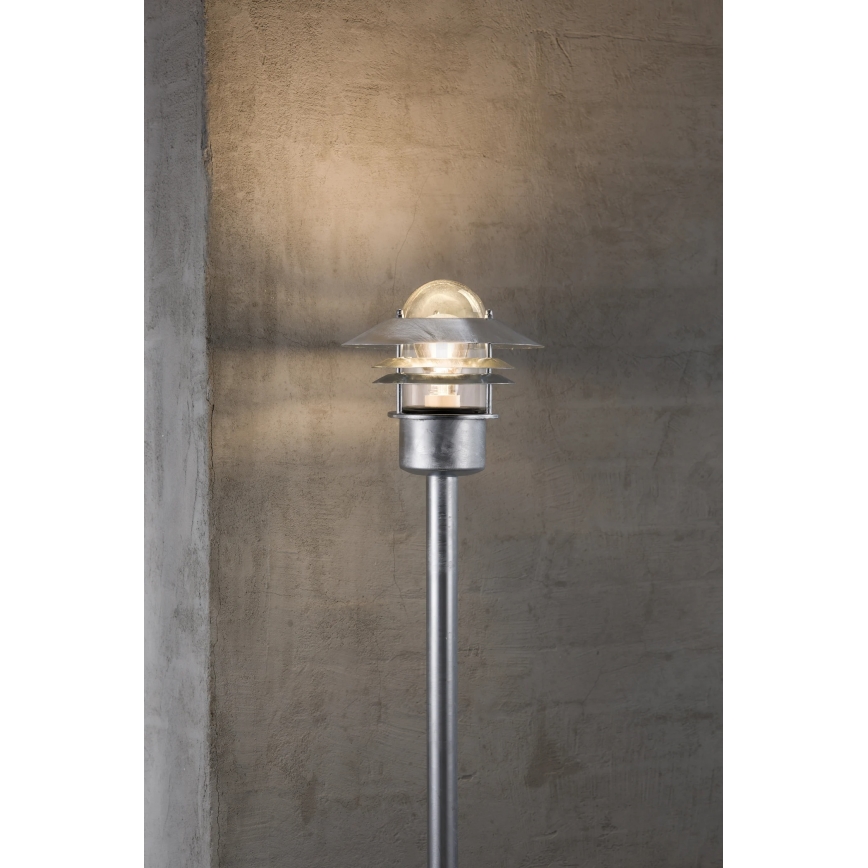 Nordlux - Zunanja svetilka BLOKHUS 1xE27/60W/230V IP54 srebrna 92 cm