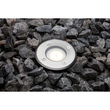 Nordlux - Zunanja svetilka za dovozno pot PATO 1xGU10/35W/230V IP65 mat krom okrogla